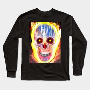 Skull on Fire Long Sleeve T-Shirt